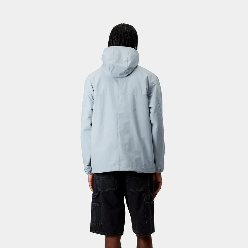 Carhartt WIP Herren Windbreaker Pullover Sommerjacke - Frosted Blau / Weiß