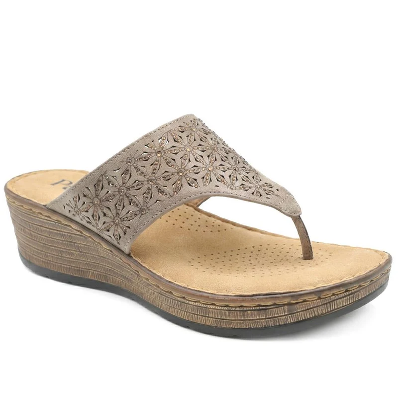 Laser Cut Breathable Toe Post Sandals - BAIZH43032 / 328 986