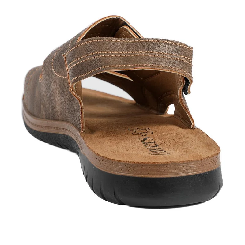Touch Fasten Casual Sandals with Flat Heels - INB43014 / 329 216 - Brown