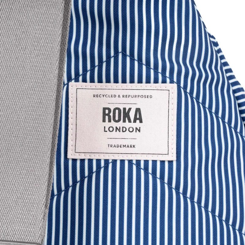 ROKA Willesden Große Tasche aus recyceltem Canvas, rot-weiß gefüttert