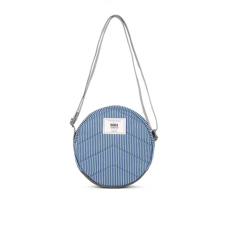 ROKA Paddington Kleine Tasche aus recyceltem Canvas, rot-weiß gefüttert