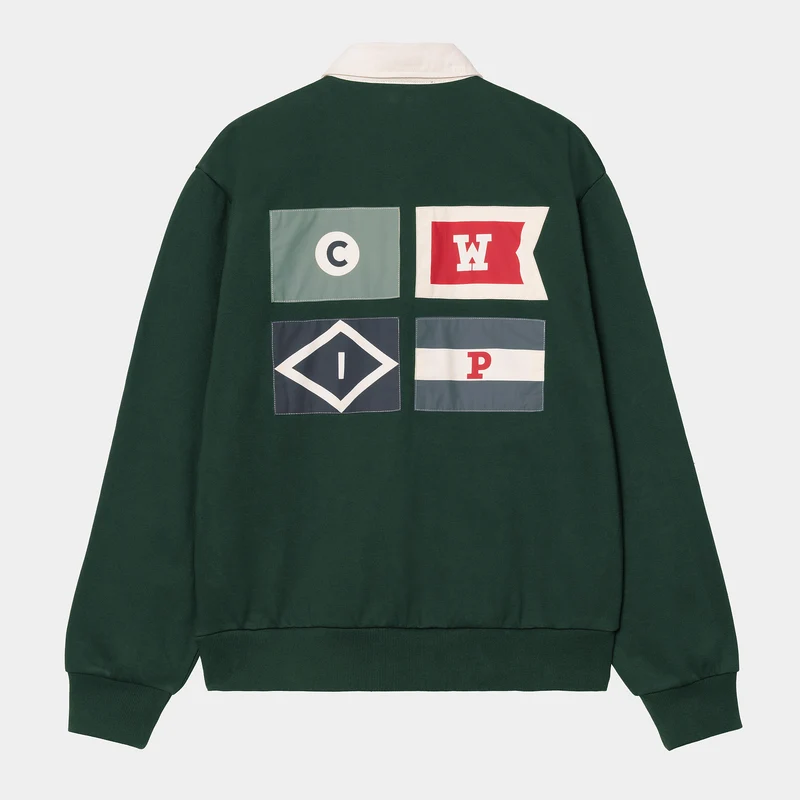 Carhartt WIP Rugby-Sweatshirt mit Flaggen für Herren - Conifer