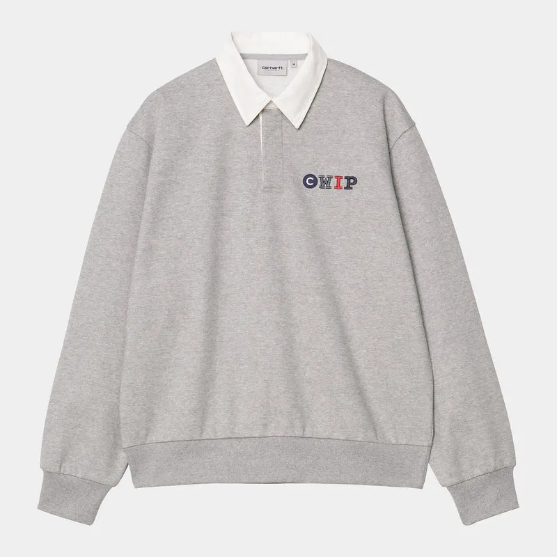 Carhartt WIP Rugby-Sweatshirt mit Flaggen für Herren – Grau meliert