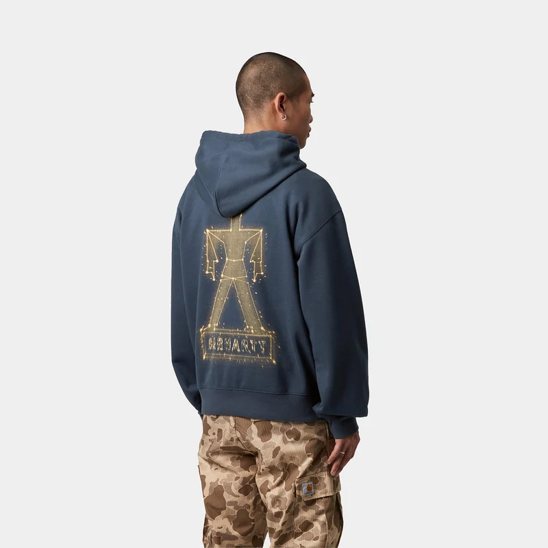 Carhartt WIP Herren Stargazer Kapuzenpullover - Altblau / Gelb