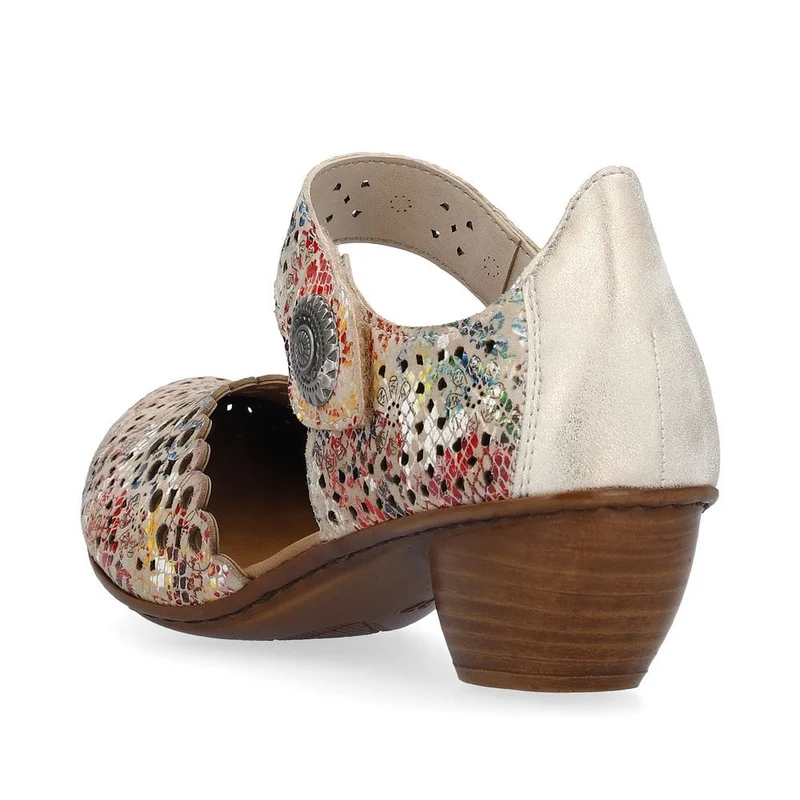 Rieker Modische Sandale für Damen - Beige Print