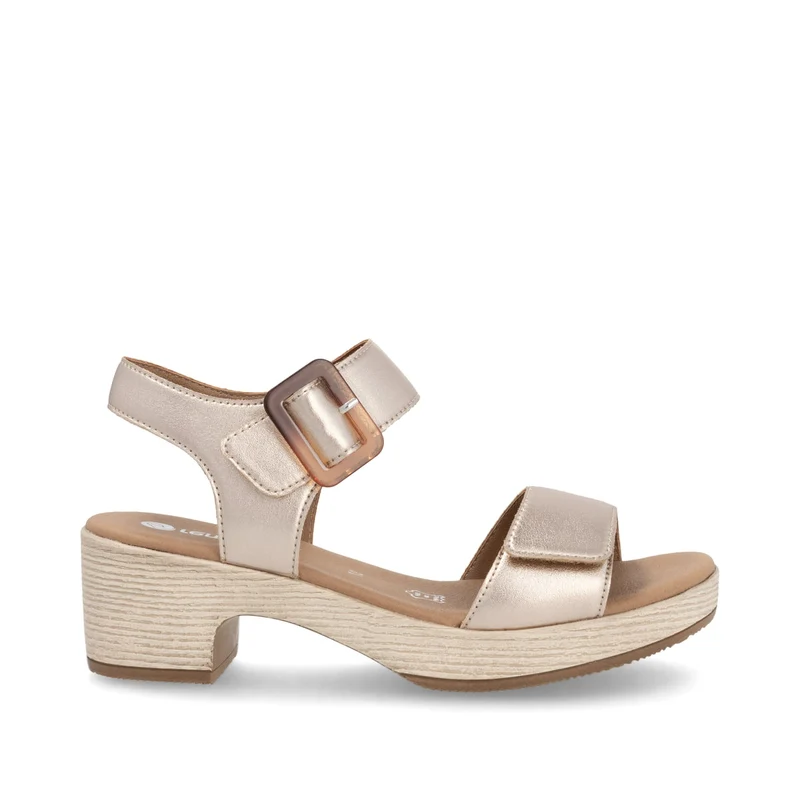 Remonte Damen Fashion Sandalen mit mittelhohem Absatz - Metallic