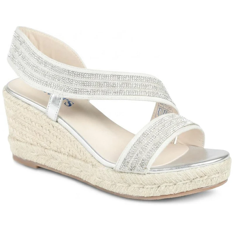 Diamante Elastic Fit Espadrilles - WBINS43083 / 329 262 - Silver