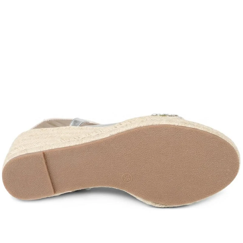 Diamante Elastic Fit Espadrilles - WBINS43083 / 329 262 - Silver