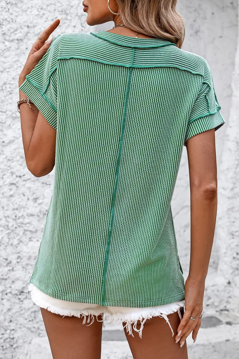 Cleo | Kurzarm-T-Shirt mit Streifen und Rundhalsausschnitt