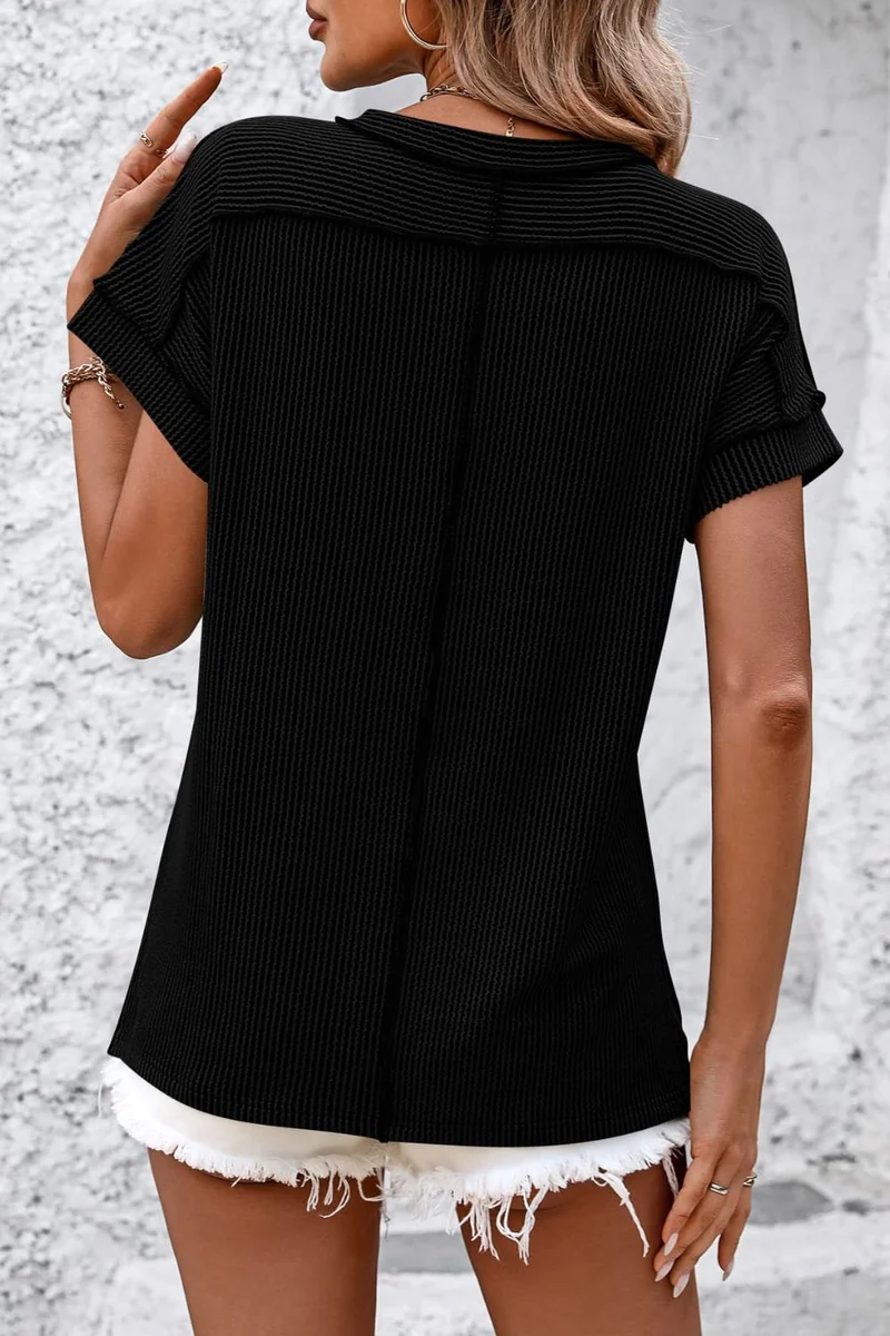 Cleo | Kurzarm-T-Shirt mit Streifen und Rundhalsausschnitt