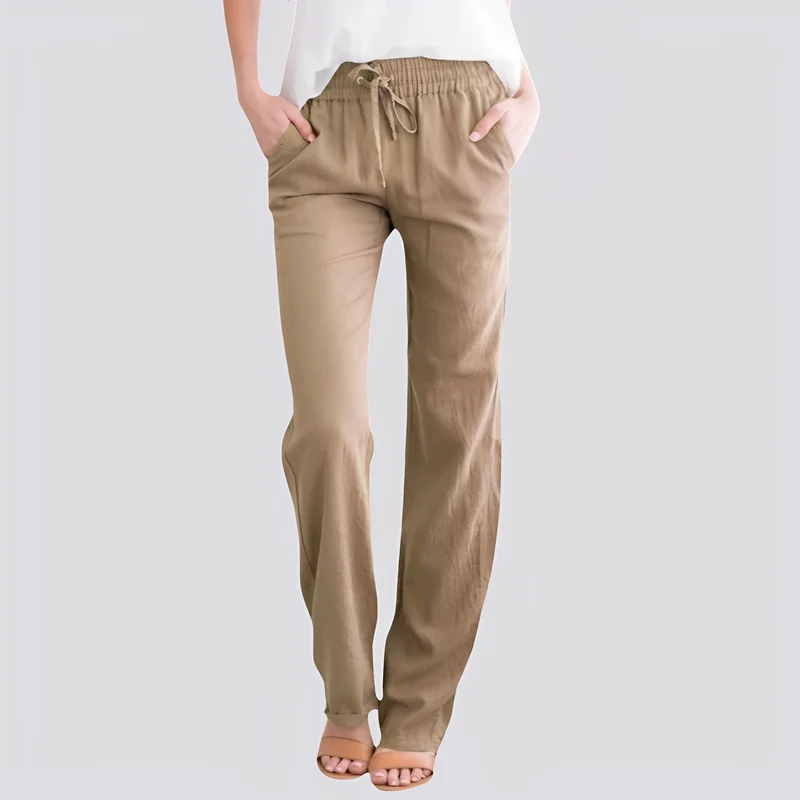 Damen Leichte Hose mit Elastischem Bund