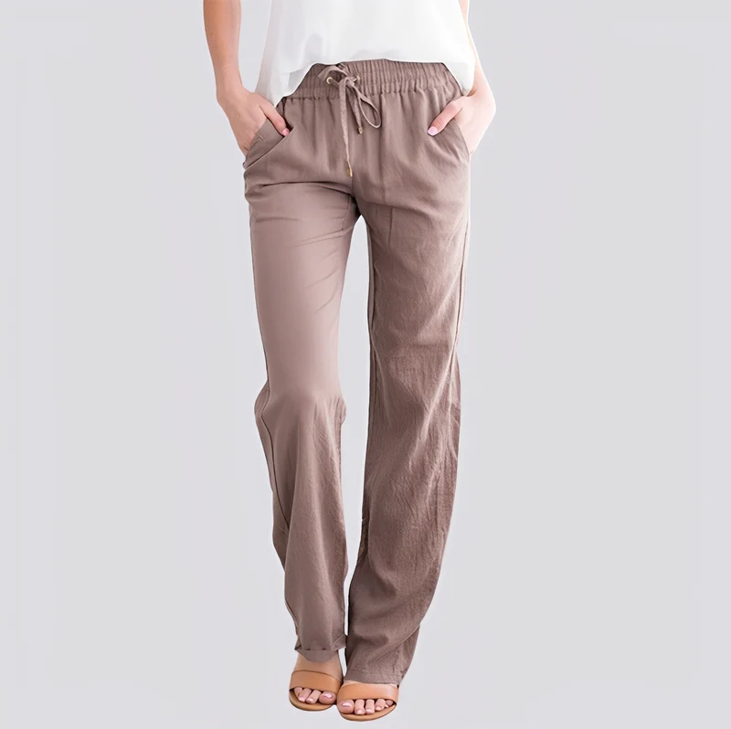 Damen Leichte Hose mit Elastischem Bund