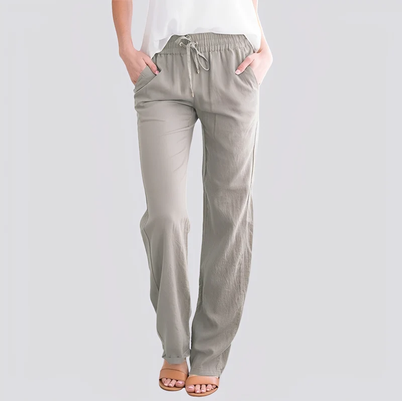 Damen Leichte Hose mit Elastischem Bund