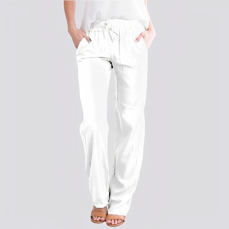 Damen Leichte Hose mit Elastischem Bund