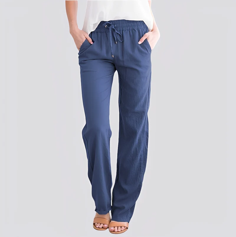 Damen Leichte Hose mit Elastischem Bund