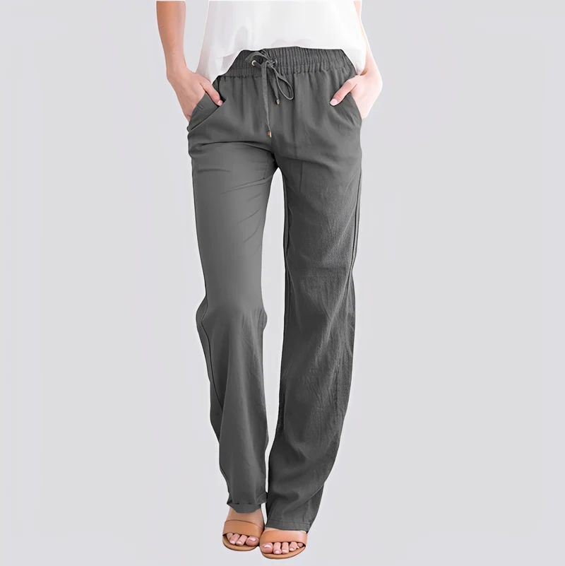 Damen Leichte Hose mit Elastischem Bund