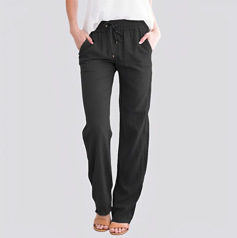 Damen Leichte Hose mit Elastischem Bund