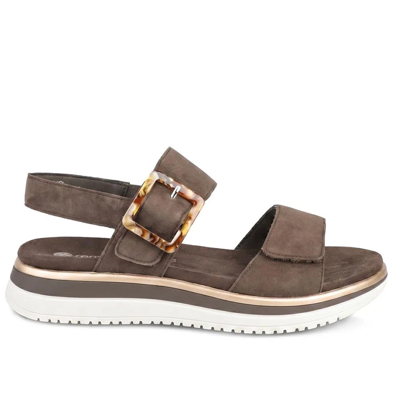 Remonte Leniella Square Leather Sandals - DRS43511 / 329 361 - Choco Suede
