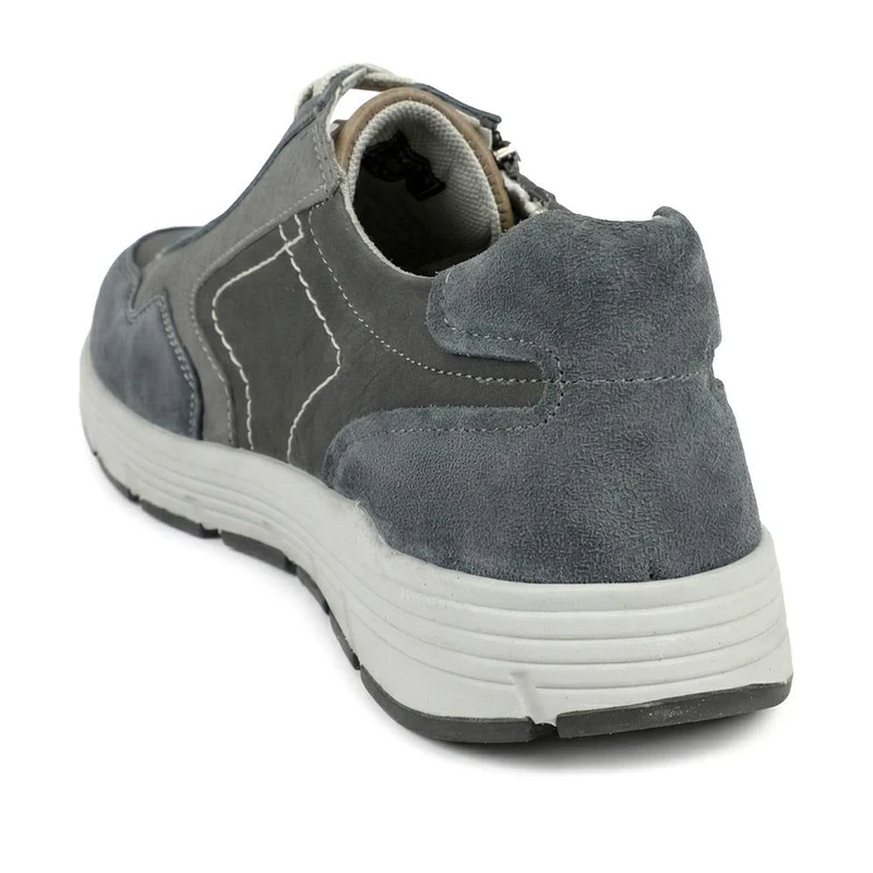 Padders Wide Fit Leather Zip & Lace Trainers - PADPARK43510 / 328 901 - Navy