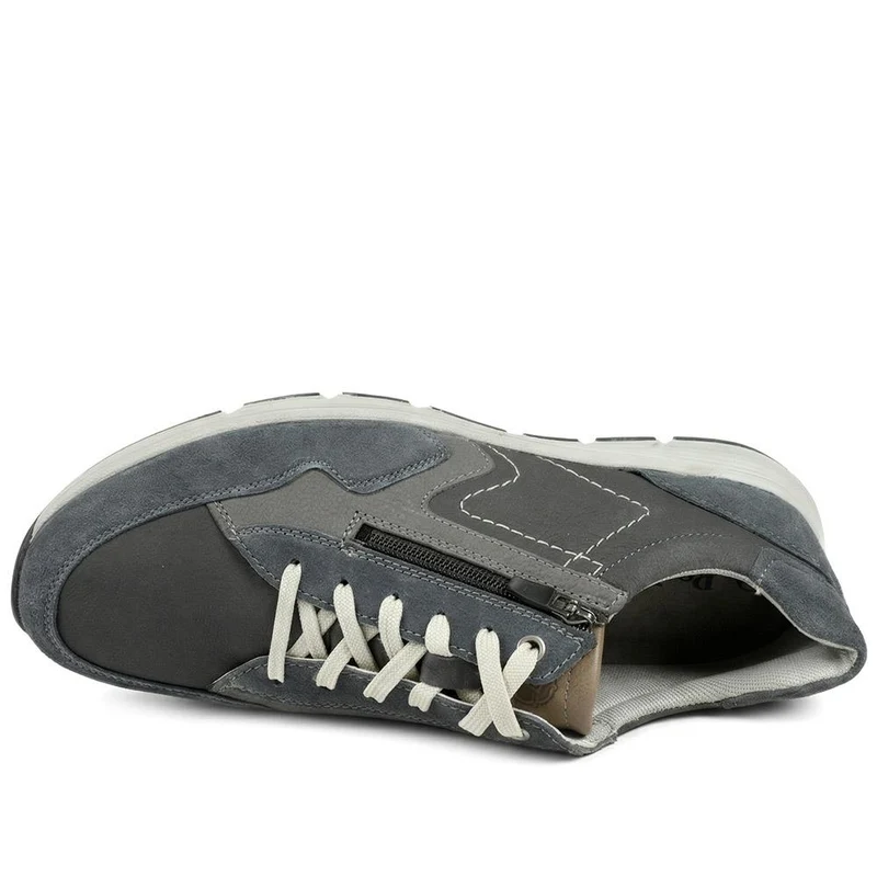 Padders Wide Fit Leather Zip & Lace Trainers - PADPARK43510 / 328 901 - Navy