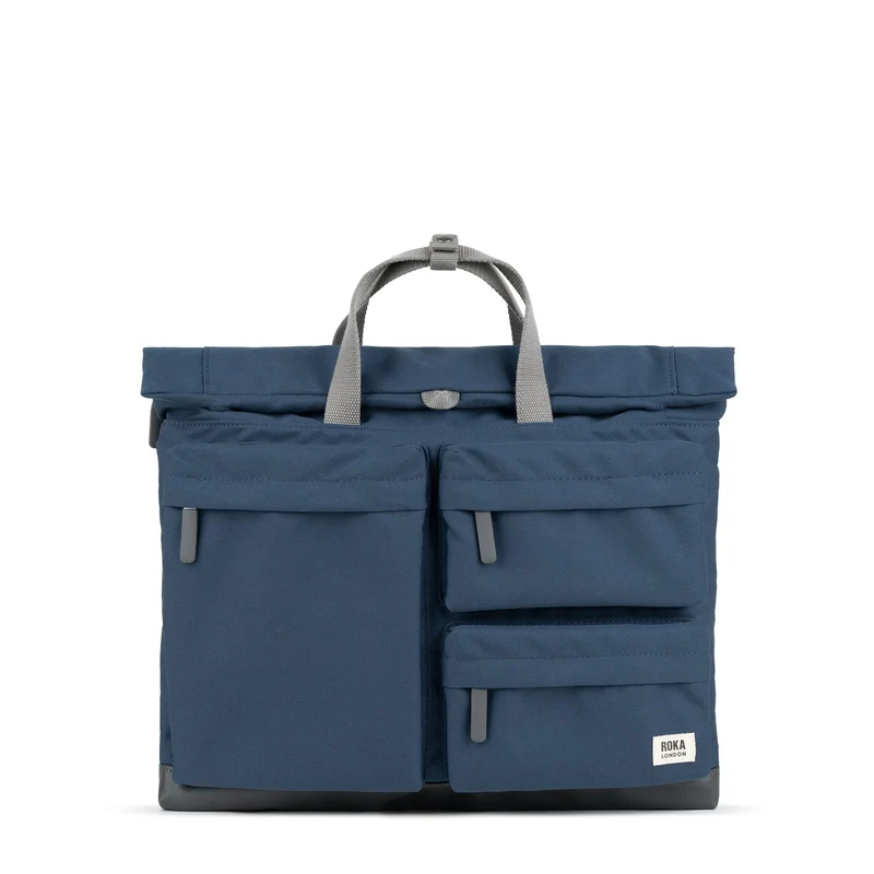 ROKA Blackfriars M Dunkelblaue Tasche aus recyceltem Canvas