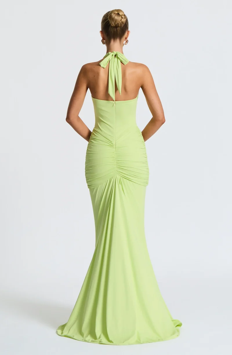 Rhea - Drapiertes Jersey-Maxikleid