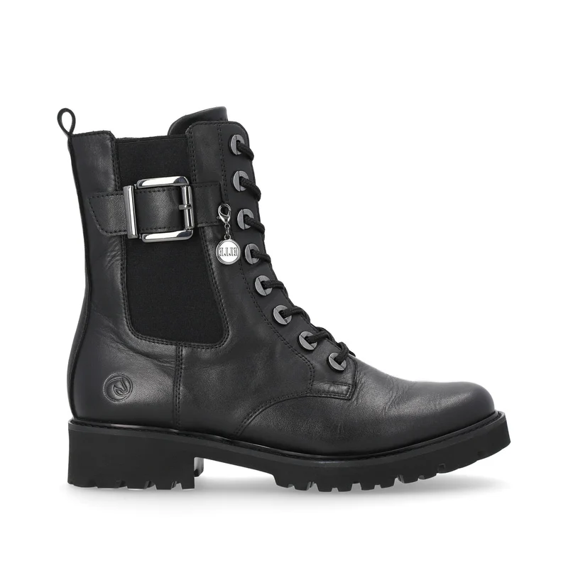 Remonte Damen-Stiefelette „Elle“ aus mit Fleece gefüttertem Leder – Schwarz