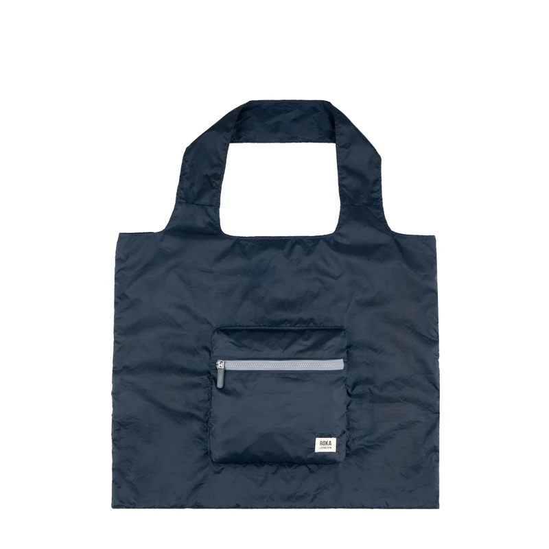 ROKA Borough Medium Ripstop-Tasche aus recyceltem Nylon – Mitternachtsblau