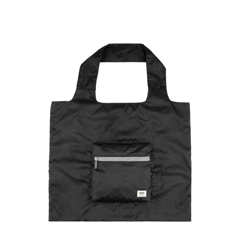 ROKA Borough Medium Ripstop-Tasche aus recyceltem Nylon – Schwarz
