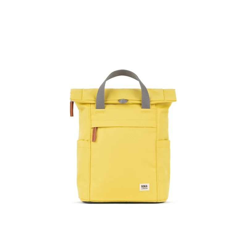 ROKA Finchley Eine kleine Tasche aus recyceltem Canvas mit dem Aufdruck „Lemonade“.