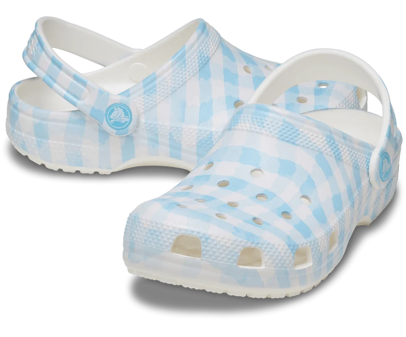 CROCS Unisex Gingham Clog - Weiß / Blau
