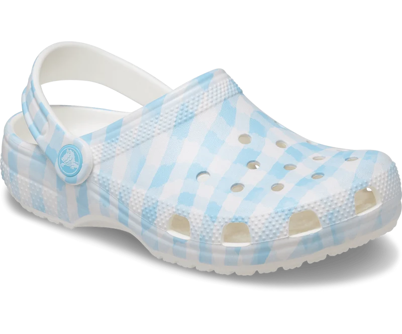 CROCS Unisex Gingham Clog - Weiß / Blau