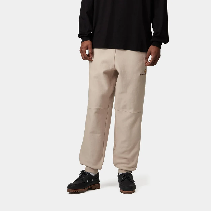 Carhartt WIP Herren American Script Jogginghose - Fleur de Sel