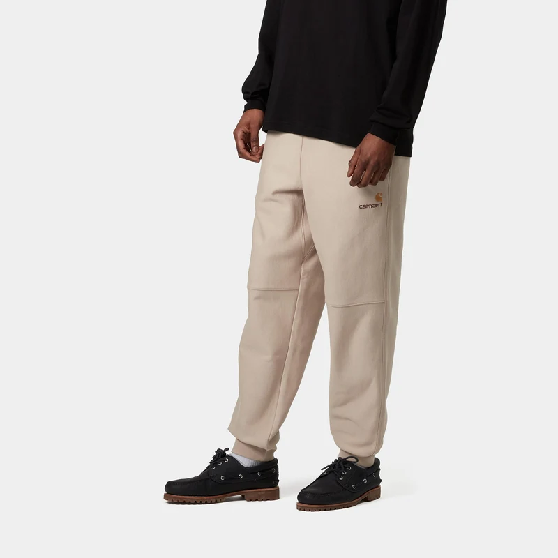Carhartt WIP Herren American Script Jogginghose - Fleur de Sel