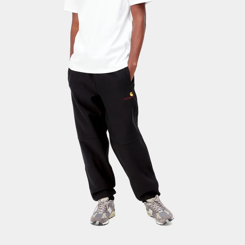 Carhartt WIP Herren American Script Jogginghose - Schwarz