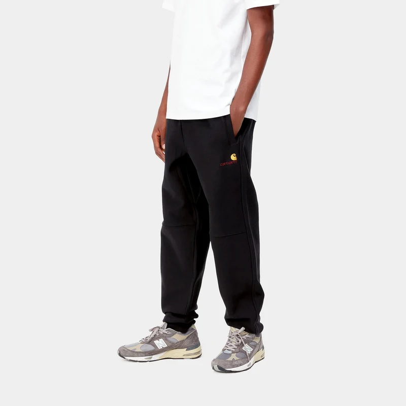Carhartt WIP Herren American Script Jogginghose - Schwarz