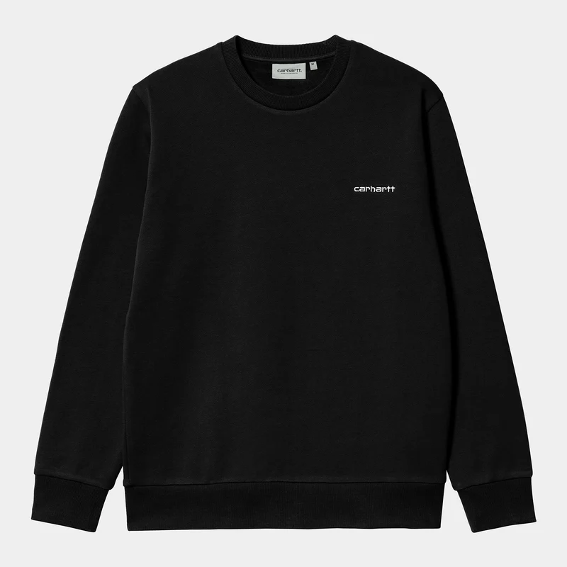 Carhartt WIP Sweat-Top mit aufgesticktem Schriftzug für Herren - Schwarz / Weiß