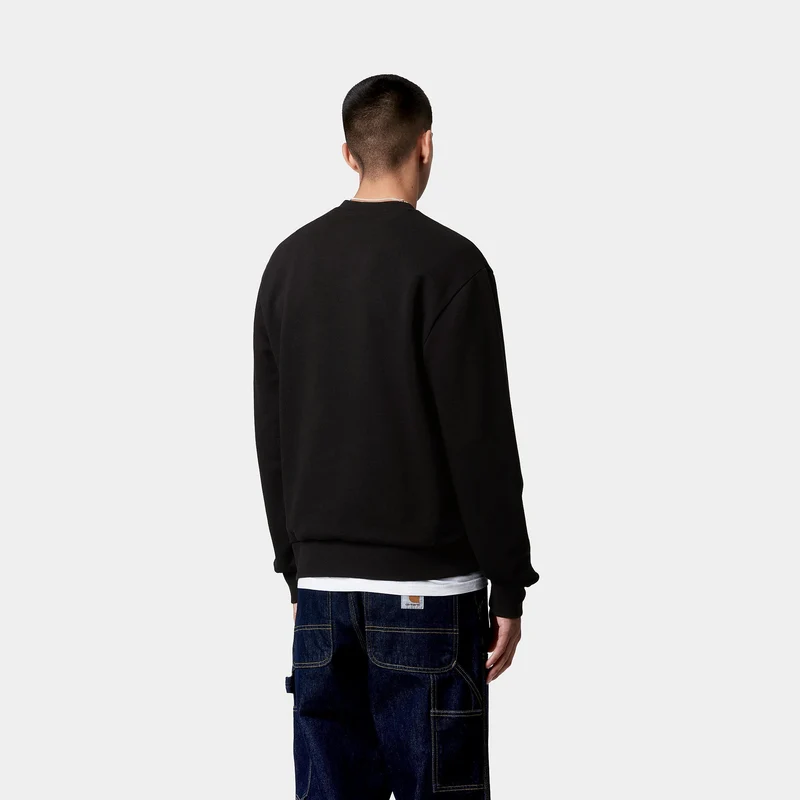 Carhartt WIP Sweat-Top mit aufgesticktem Schriftzug für Herren - Schwarz / Weiß