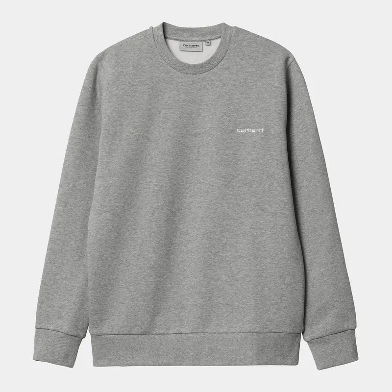 Carhartt WIP Sweat-Top mit Schriftzug-Stickerei für Herren - Grau meliert / Weiß
