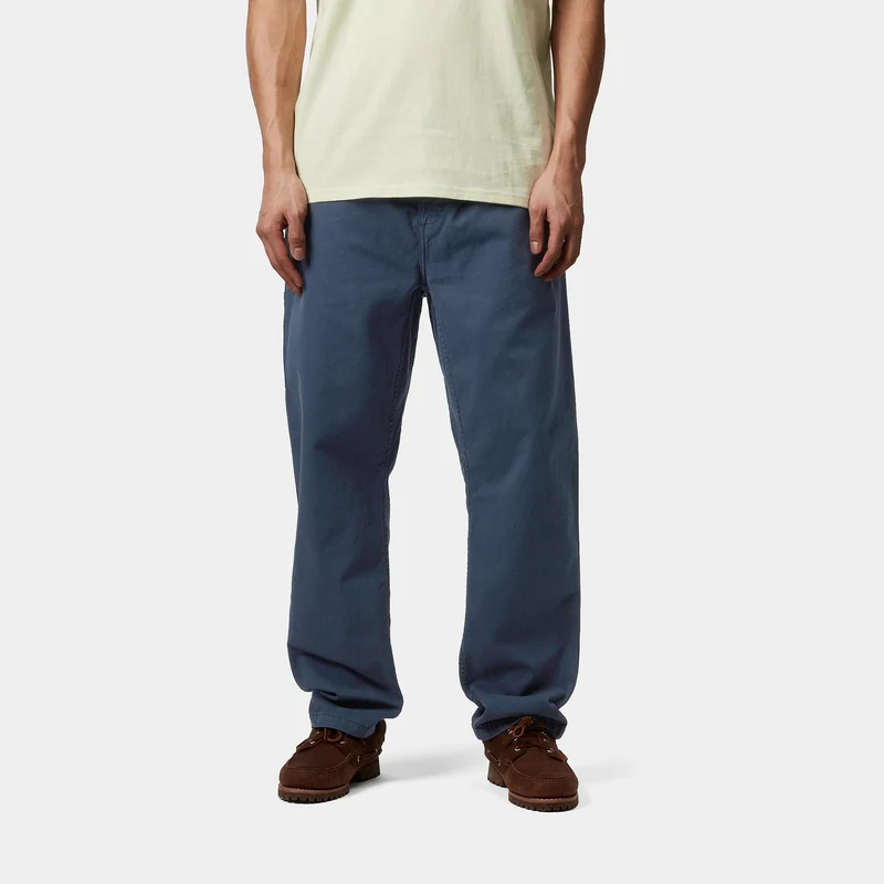 Carhartt WIP Herren Flint Moraga Twill Hose - Dunkelblau, stückgefärbt