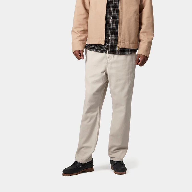 Carhartt WIP Herren Flint Moraga Twill-Hose – Stückgefärbt mit Fleur Del Sel