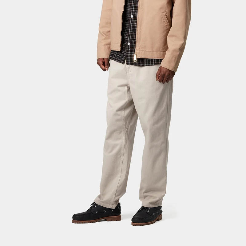 Carhartt WIP Herren Flint Moraga Twill-Hose – Stückgefärbt mit Fleur Del Sel