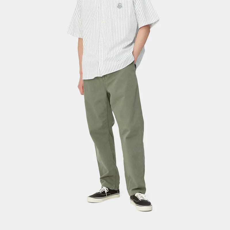 Carhartt WIP Herren Flint Moraga Twill Hose - Park Stückgefärbt