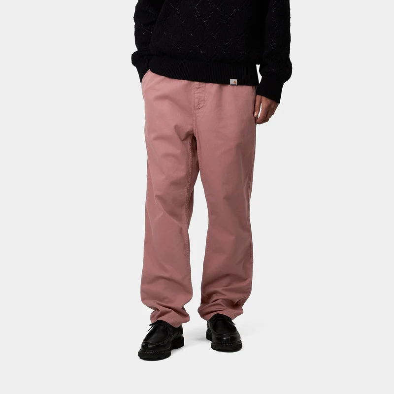 Carhartt WIP Herren Flint Moraga Twill Hose - Dunkelrosa, stückgefärbt