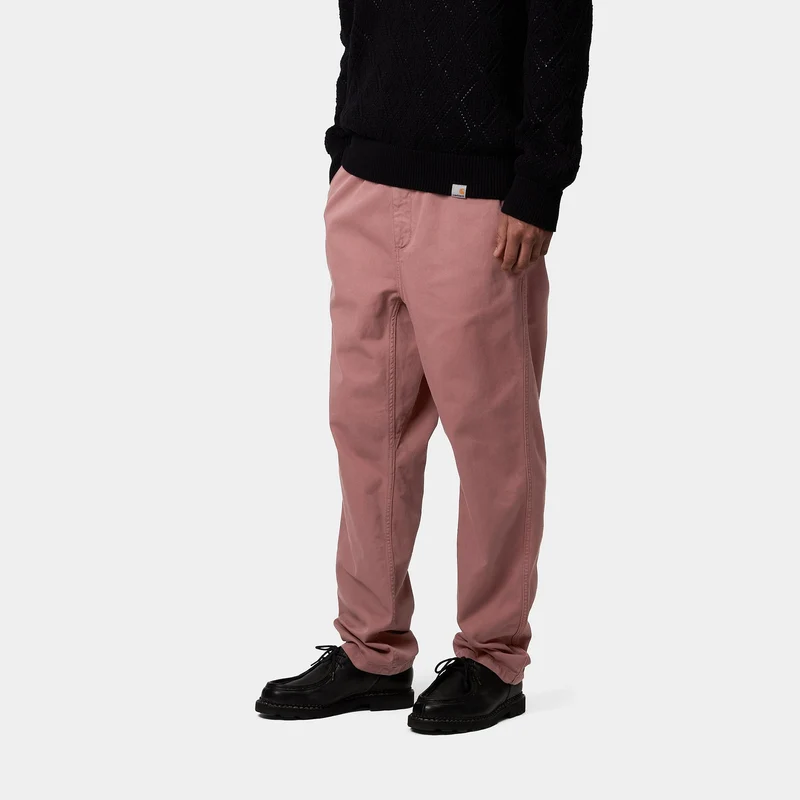 Carhartt WIP Herren Flint Moraga Twill Hose - Dunkelrosa, stückgefärbt