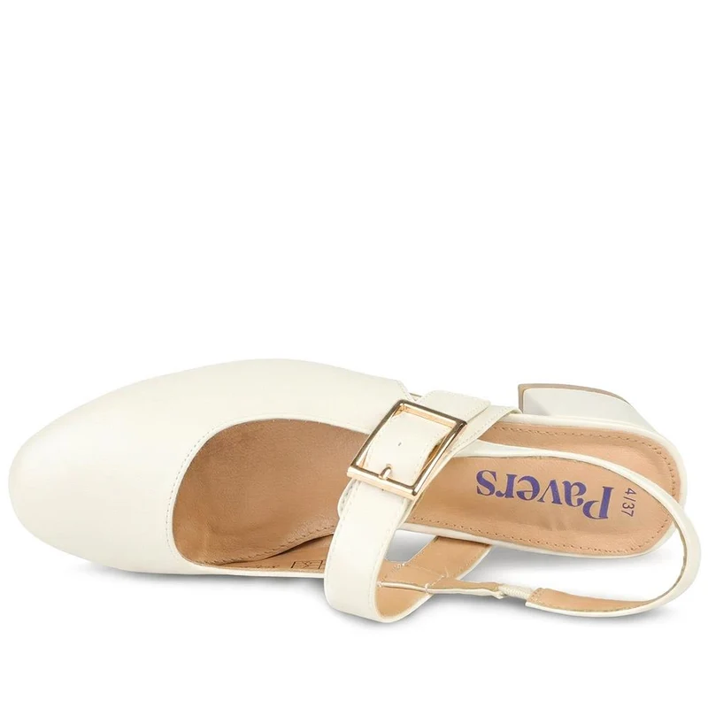 Block Heel Slingback Buckled Mary Janes - SANYI43020 / 329 443 - Off White