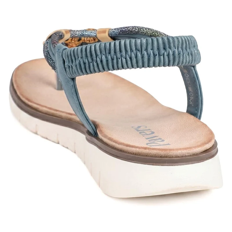 Elastic Fit Wedged Toe Post Sandals - BAIZH43034 / 328 987 - Blue