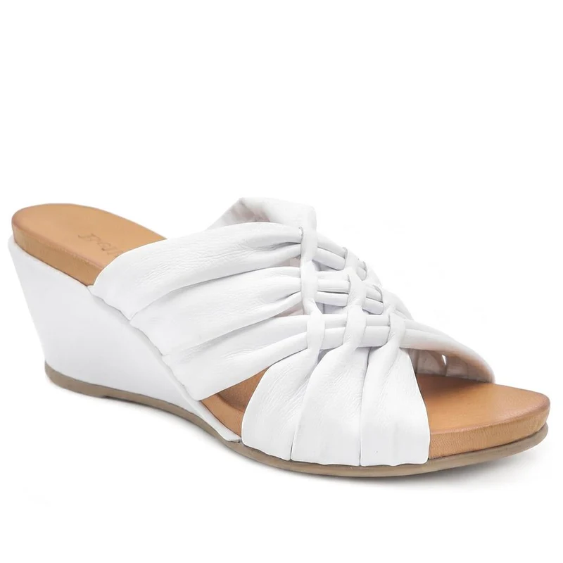 Bellissimo Leather Peep Toe Mule Sandals - BELMET43002 / 329 219