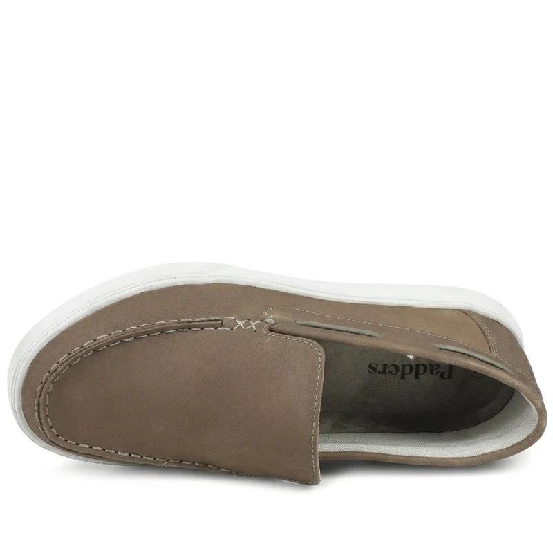 Padders Wide Fit Leather Slip On Shoes - PADPARK43502 / 328 899 - Brown