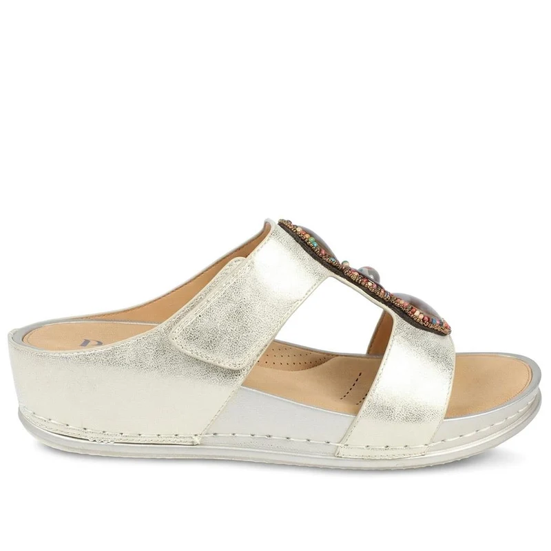 Adjustable Jewelled Strappy Sandals - BAIZH43014 / 329 167 - Gold